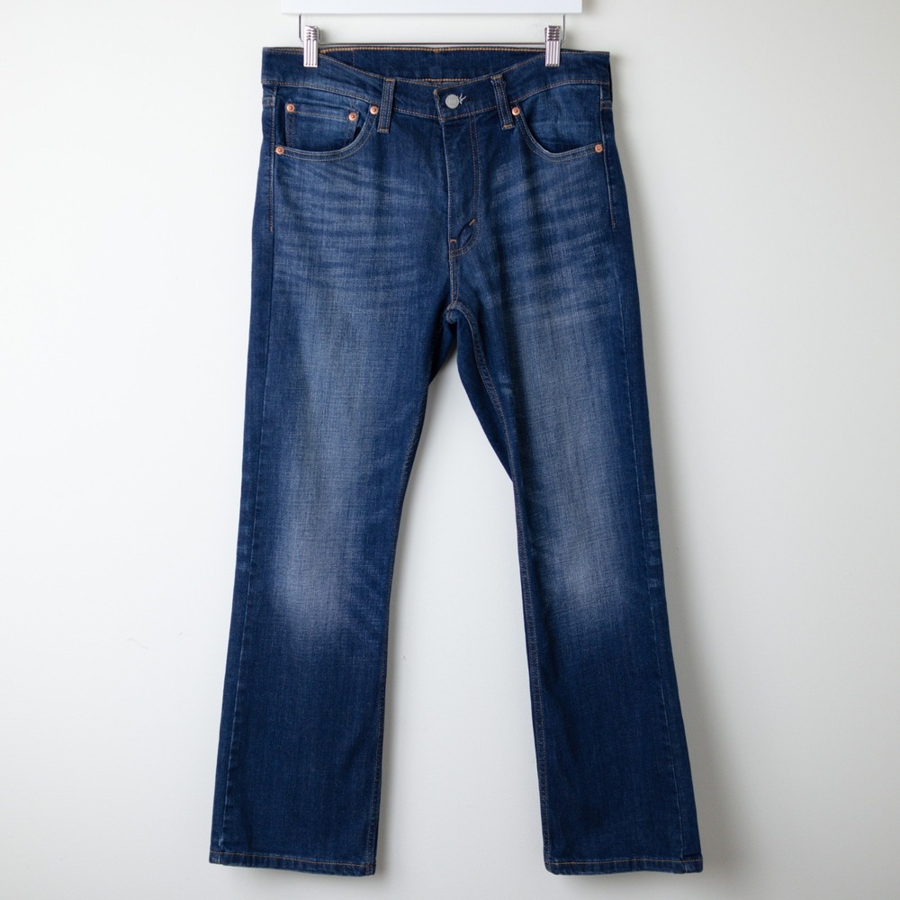 Levi's 527 Slim Bootcut Jeans Mens 32x30 Blue Wave Allusions 0489 Dark Denim